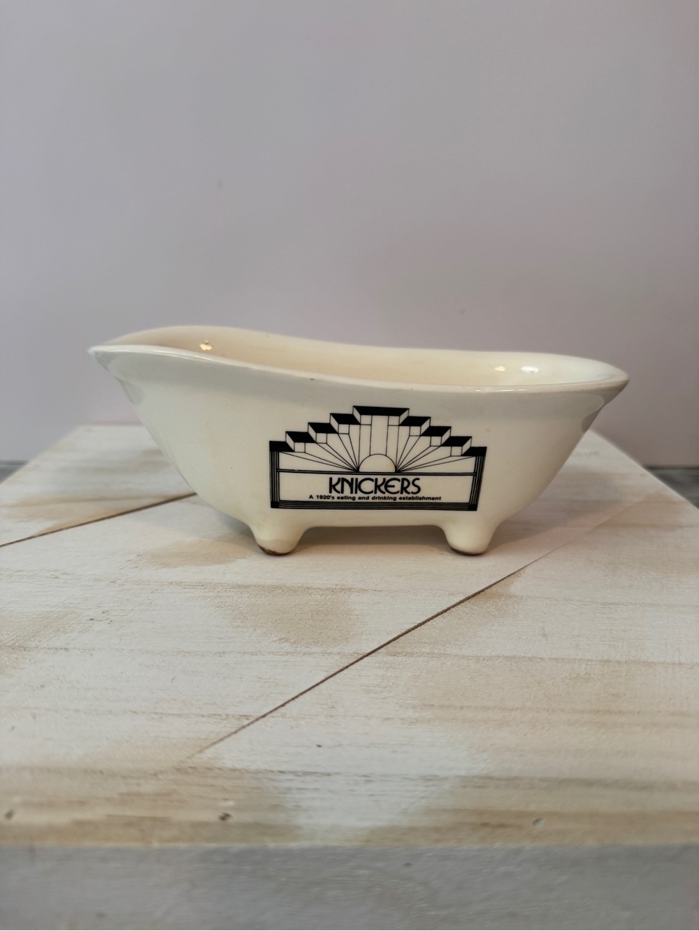 Vintage Knicker’s Art Deco Ceramic Bathtub Ashtray Trinket Dish